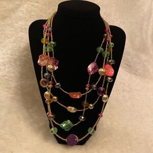Multi Strand Colorful Necklace.